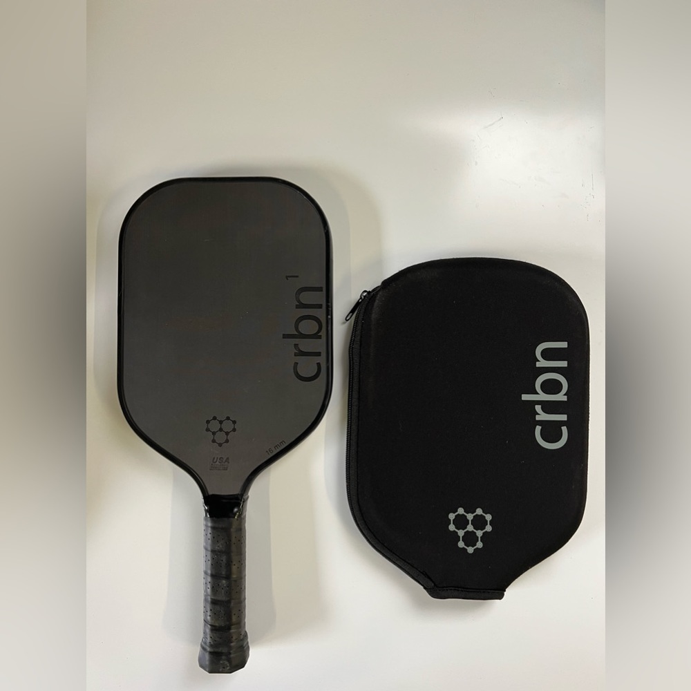 CRBN1 Pickleball Paddle 16mm (Black) in Slightly Used Raquet Model 1 CRBN.
